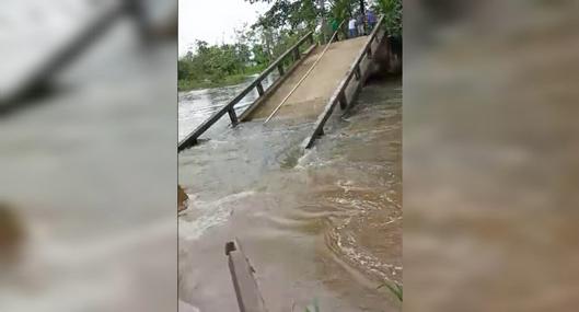 Emergencia en La Mojana: puente colapsó y dejó incomunicadas a cientos de familias en Ayapel