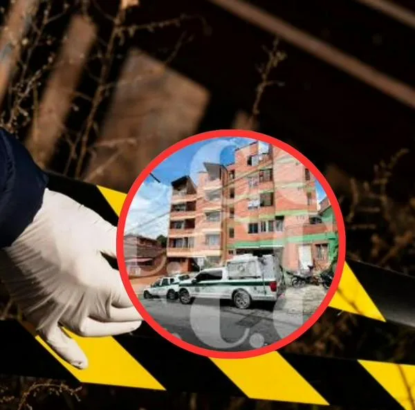Escena del crimen y foto de Envigado, donde asesinaron a mujer.