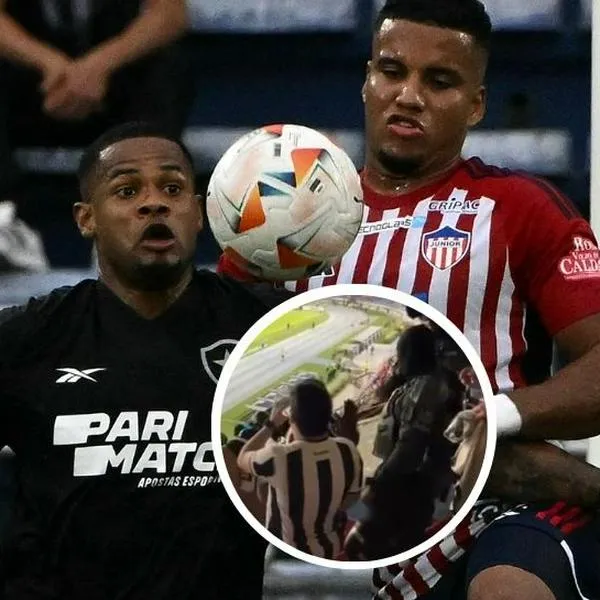 Foto de Botafogo 
 vs. Junior y de fanáticos, en nota de que hinchas brasileños señalan en video supuesta amenaza de Policía en Barranquilla.