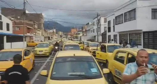 Imagen ilustrativa de una protesta de taxistas en Bogotá, como la de este 29 de 