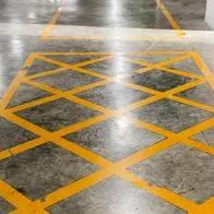 ¿Qué significa la cuadrícula de marcas amarillas en el suelo? 