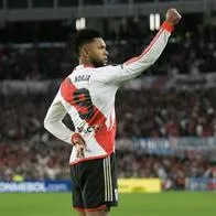 Miguel Borja, qué goleador: el colombiano puso el 1-0 de River Plate contra Táchira