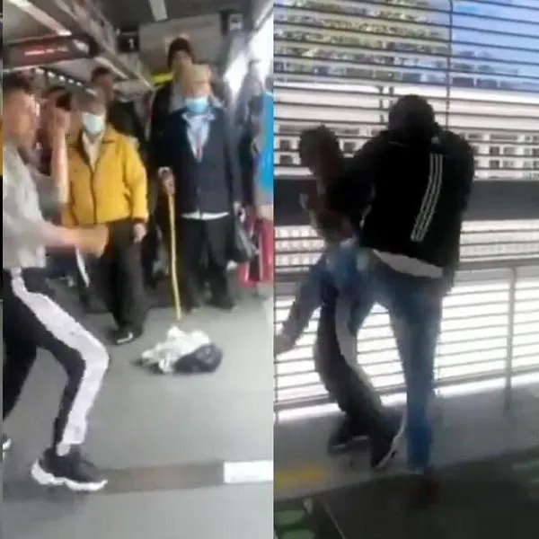 Momento en el que un joven buscó pelea en Transmilenio y le terminaron dando golpiza