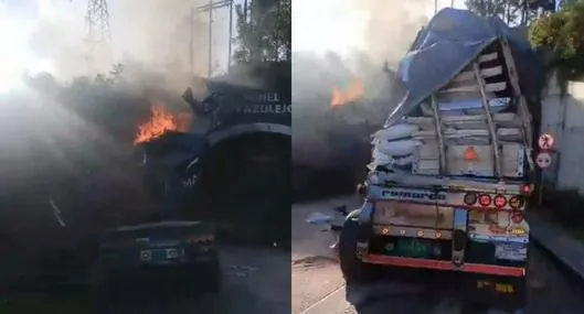 Accidente de dos tractomulas en La Línea