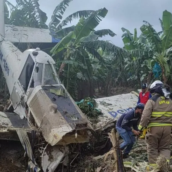 Avioneta de fumigación de se vino a tierra el 2 de junio de 2024 en Antioquia.