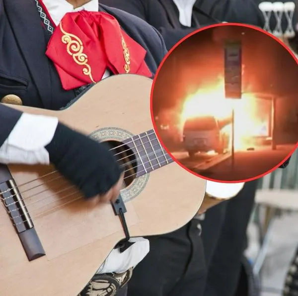 Carro de mariachis se incendió en vía 21 ángeles de Bogotá por accidente técnico