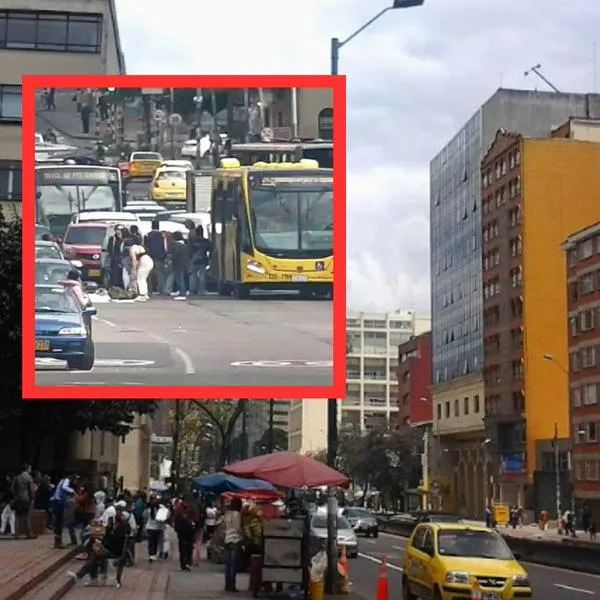 Protesta frente a la Universidad Javeriana, en Bogotá, arma trancones y caos