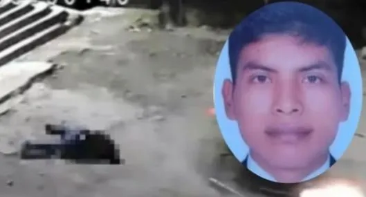 Video registró accidente en el que un motociclista muere tras caer de unas escaleras