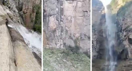 Revelan que famosa e imponente cascada de China proviene de una tubería