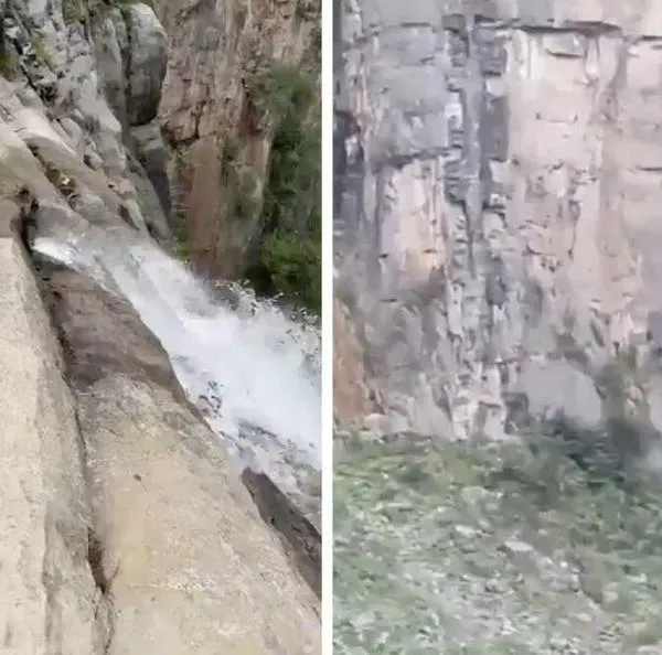 Revelan que famosa e imponente cascada de China proviene de una tubería