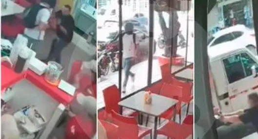 Video: el momento en el que escolta enfrentó a 3 presuntos ladrones que robaron un restaurante en Cúcuta
