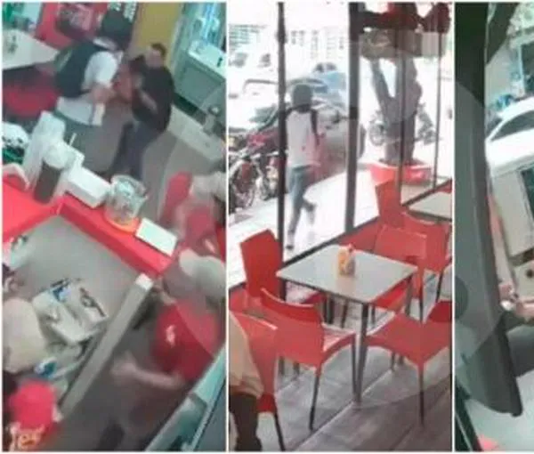 Video: el momento en el que escolta enfrentó a 3 presuntos ladrones que robaron un restaurante en Cúcuta