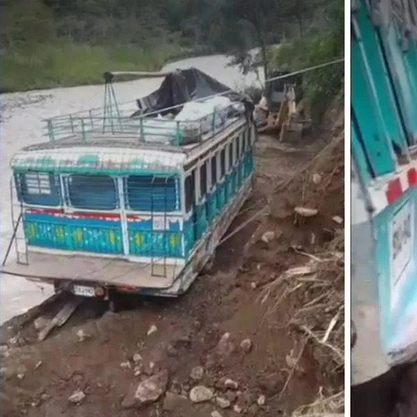 En Cauca, bus con pasajeros a bordo estuvo a punto de caer al río Páez por una imprudencia