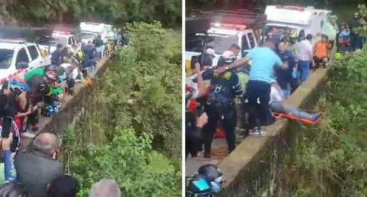 Accidente en Salto del Tequendama | Motociclista chocó y murió: parrillera cayó a abismo