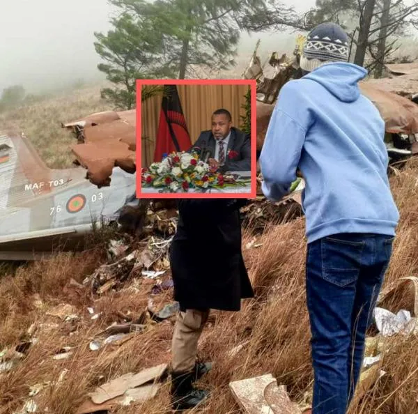 Vicepresidente de Malaui falleció en un trágico accidente aéreo en el que el avión quedó destrozado en zona montañosa. Todos los ocupantes murieron. 