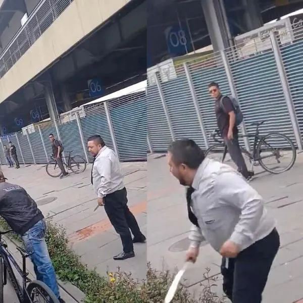 Intolerancia en Bogotá: conductor le sacó machete a ciclista frente a un policía