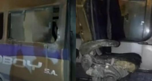 Muestran videos del bus que quemaron en Soacha rociándole gasolina. Por el hecho hubo una persona herida que resultó con serias quemaduras. 