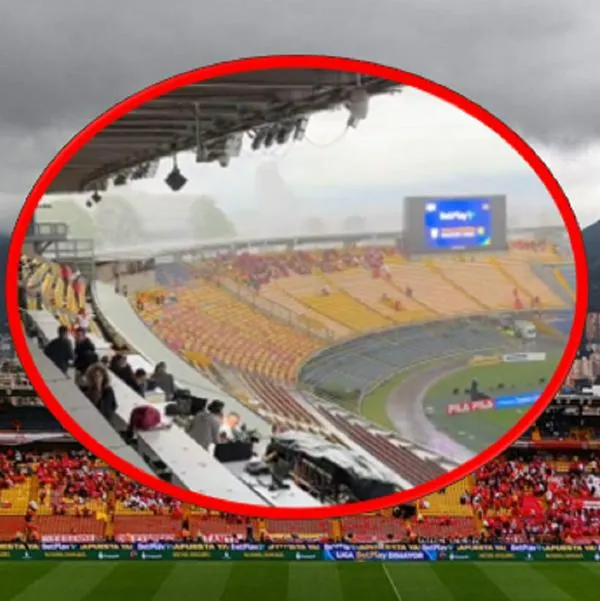 Lluvia en El Campín, el día de la final Santa Fe Vs. Bucaramanga. 