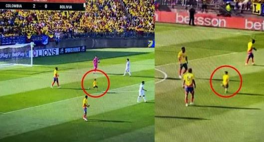 Un niño se metió al juego de la Selección Colombia contra Bolivia; fue retirado 