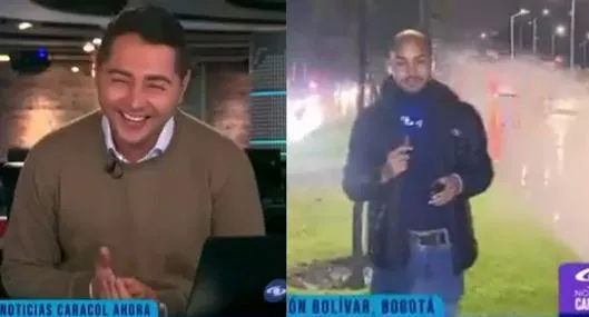 El periodista David Quintero de Noticias Caracol cubría la victoria del Atlético Bucaramanga desde el Simón Bolívar y un carro lo lavó en vivo.