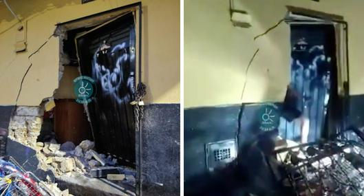 Dos borrachos se estrellaron contra una casa en Rionegro: traspasaron el muro de la vivienda