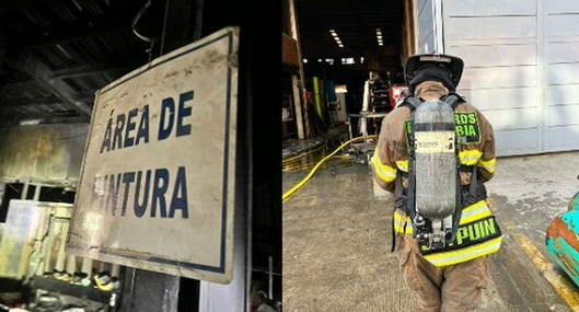 Tres personas lesionadas tras incendio de bodega industrial  en Cota