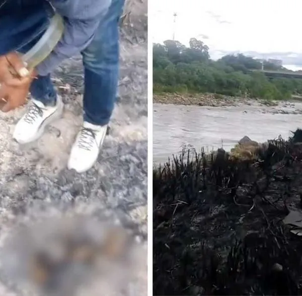 Habitante de calle llorando en Cúcuta luego de que su perra murió en incendio