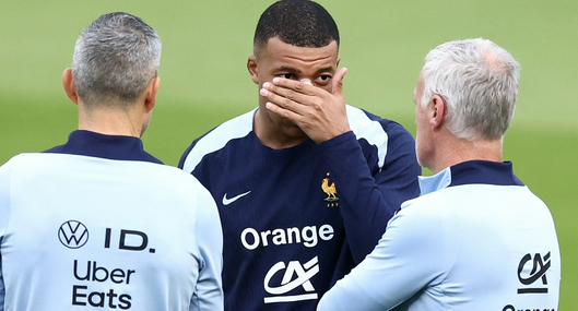 Fotografiaron a Kylian Mbappé luego de duro golpe en Eurocopa; así le quedó la nariz