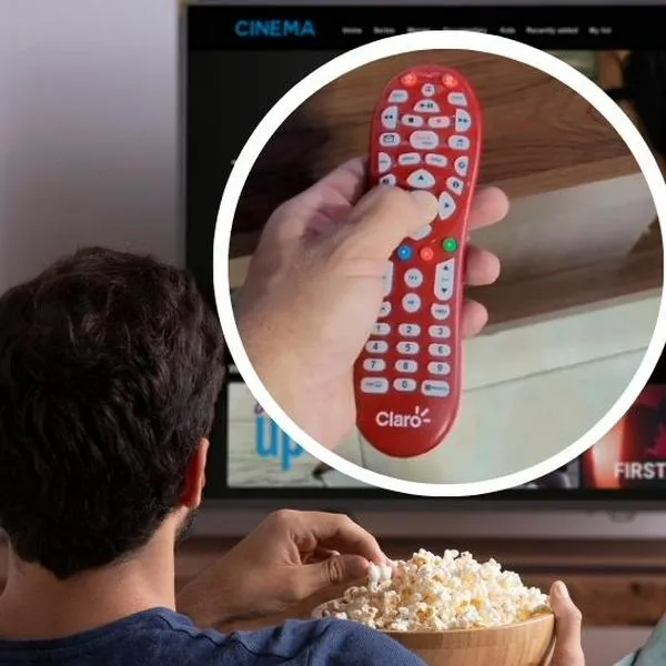 Foto de televisor y control, en nota sobre por qué hay dos botones de apagado en control de Claro de televisor 
