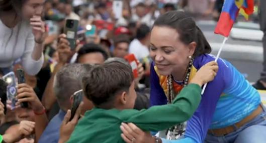 María Corina Machado se ganó a los niños en Venezuela