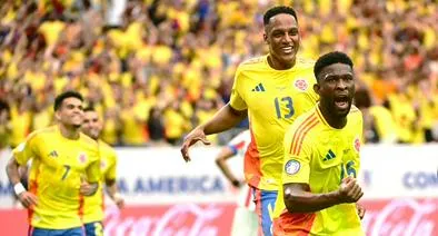 Selección Colombia, en triunfo 2-1 hoy sobre Paraguay en Copa América