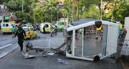 Metrocable de Medellín tuvo aparatoso accidente este 26 de junio de 2024.