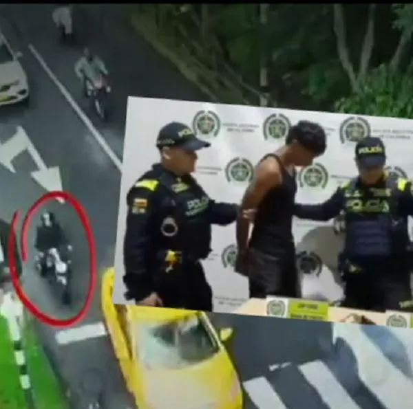 Apareció video del robo por el que fue capturado el hijo de Iván René Valenciano, gloria del fútbol colombiano. Policía lo persiguió.