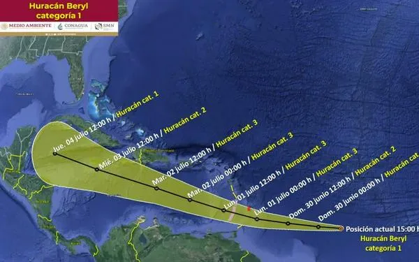 Ante amenaza del huracán Beryl activan protocolos de prevención en el Caribe