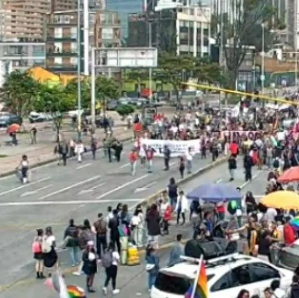 Lluvias y marchas en Bogotá. 