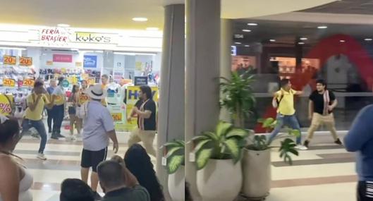 Hombres armaron pelea durante San Pedro en un centro comercial: video es viral