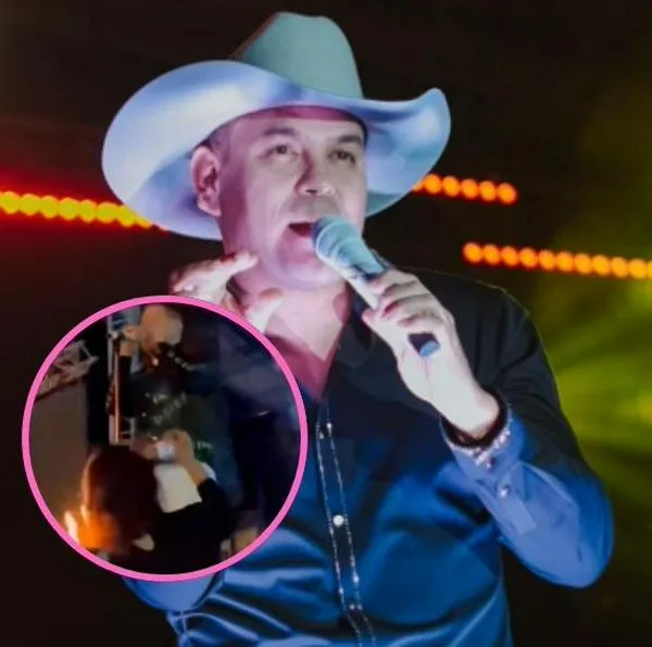 Momento del accidente que sufrió una mujer en concierto de Joaquín Guiller. Se quemó el cabello