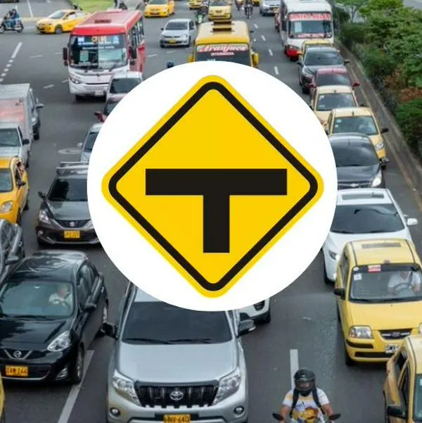 Fotos de tráfico y símbolo vial, en nota de qué significa la señal en forma de T que se ve en carreteras