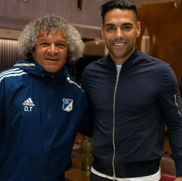 Millonarios hoy: fotos Falcao García con Mackalister Silva, Leo Castro y Llinás