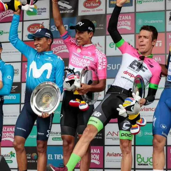 Foto de Nairo Quintana, Egan Bernal y Rigoberto Urán, en nota de qué ciclista de Colombia gana más dinero