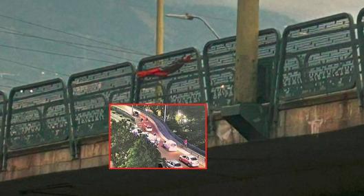 Cierran puente de la Madre Laura en Medellín por bandera del ELN y riesgo de explosivos.