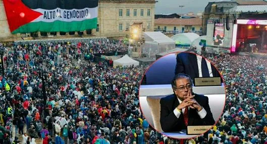 Critican a Gustavo Petro por grande costo del concierto por palestina en Bogotá