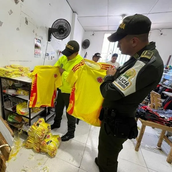 Arrestan a sujeto que iba a comercializar más de 1200 camisetas falsificadas de Colombia