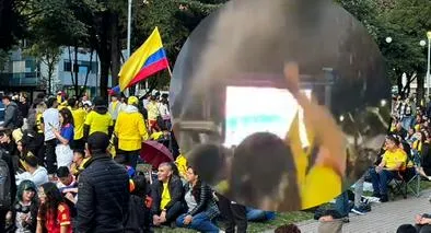 Reacción de hinchas de Colombia en Parque 93 con gol de Selección Colombia