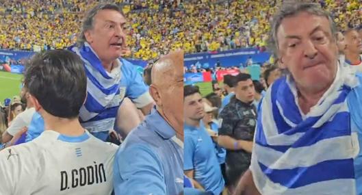 Pelea entre hinchas de Uruguay y Colombia fue armada por un adulto mayor