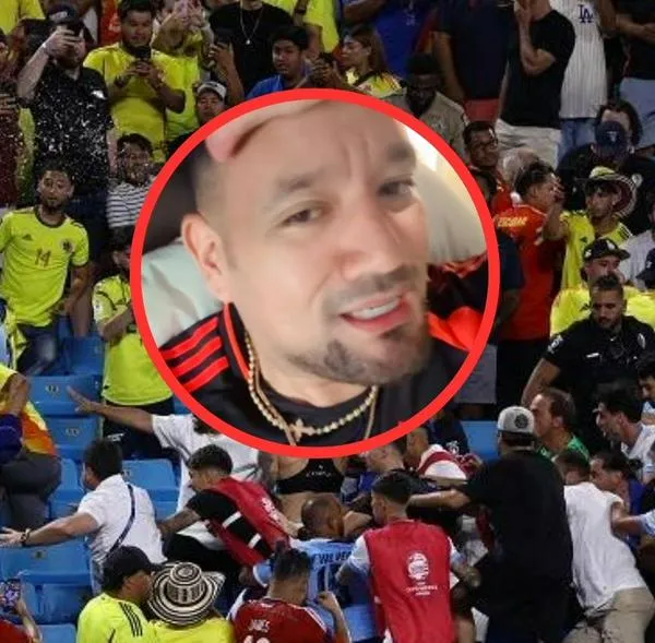 Raúl Gasca e hinchas de peleando en Copa América. 