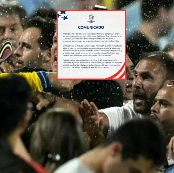 Conmebol se pronunció tras pelea de hinchada colombiana con Uruguay en Copa América