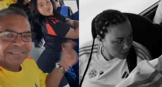 ‘Mane’ Díaz celebró victoria de la Selección Colombia ante Uruguay con joven bailarina y su esposa lo miró feo, según muestra un video. 