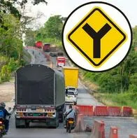 Foto de vías y señales, en nota de qué significa la señal en forma de Y en carreteras de Colombia y qué hacer al verla