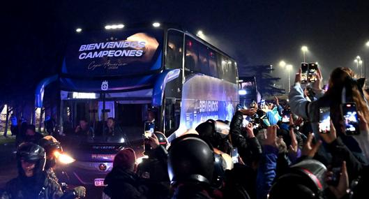 Recibimiento de la Selección Argentina en Buenos Aires. 